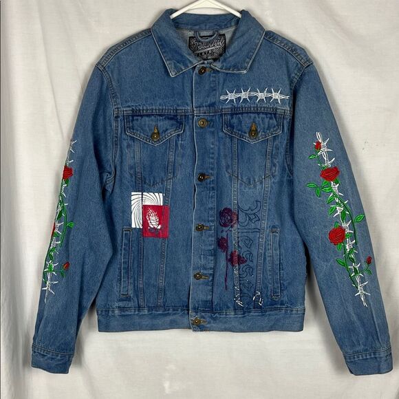 Brooklyn Cloth Other - Brooklyn Cloth Blessed Rose Button Up Denim Jacket